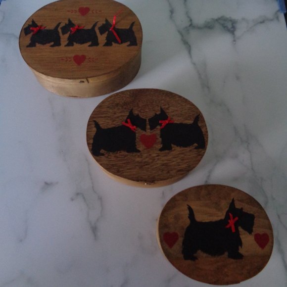 Vintage Scottish Terrier Nesting Boxes, S/3